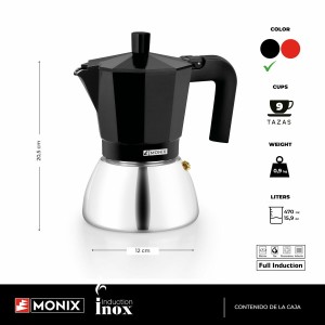 Cafetière Italienne Monix INOX BLACK 9T Noir 470 ml