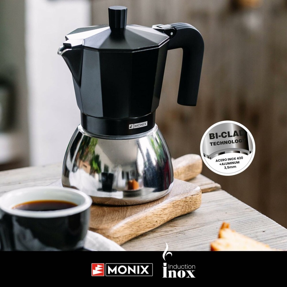 Italian Coffee Pot Monix INOX BLACK 9T Black 470 ml