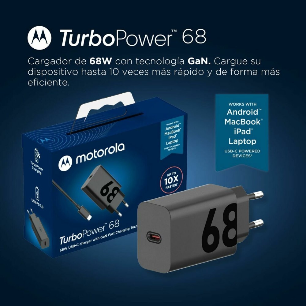 Wandladegerät Motorola Schwarz Bunt 68 W