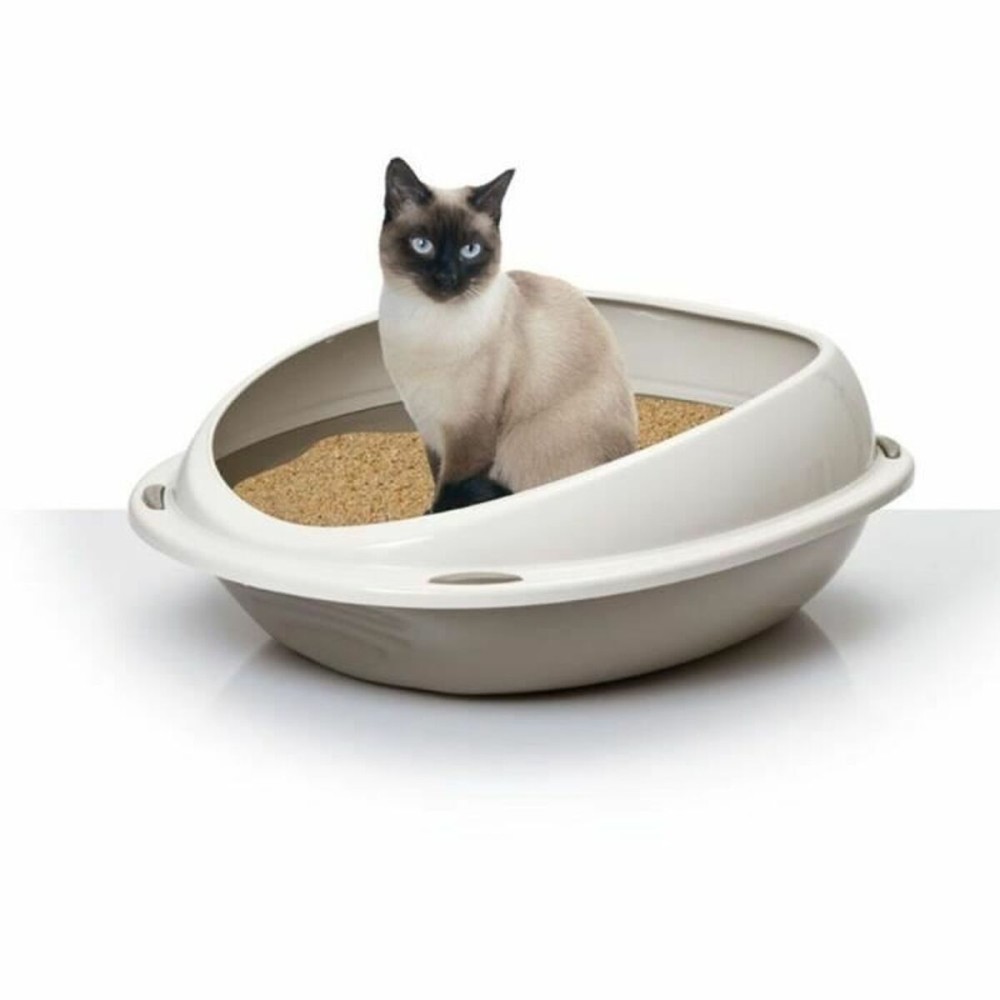 Bac à litière pour chats Aimé 57 x 40 x 19 cm Beige Plastique
