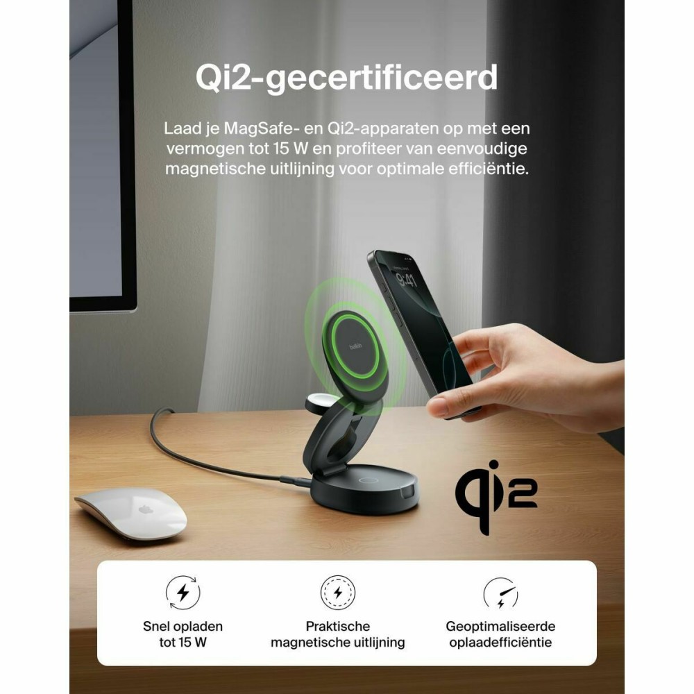 Chargeur sans fil Belkin WIZ034KQBK Noir