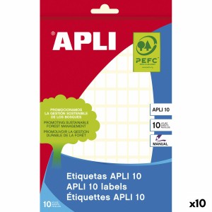 Klebeetiketten Apli Weiß 10 Blatt 8 x 12 mm Papier (10 Stück)