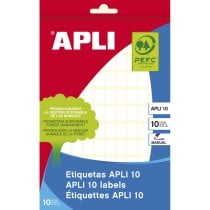 Klebeetiketten Apli Weiß 10 Blatt 8 x 12 mm Papier (10 Stück)