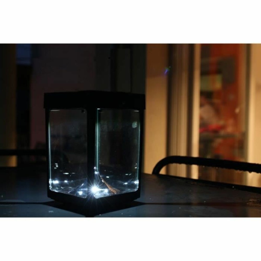 LED-Laterne Schwarz Kristall ABS 12 x 12 x 18 cm