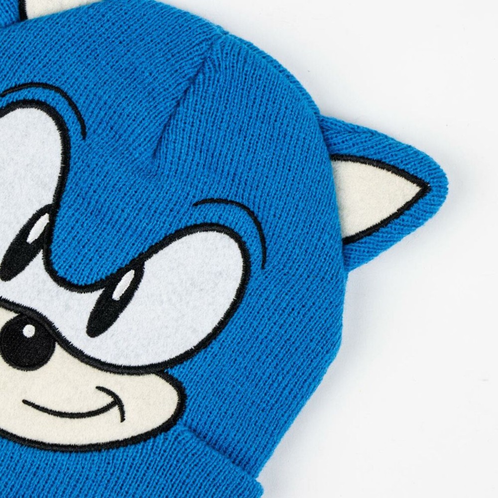 Bonnet et gants Sonic Bleu 2 Pièces