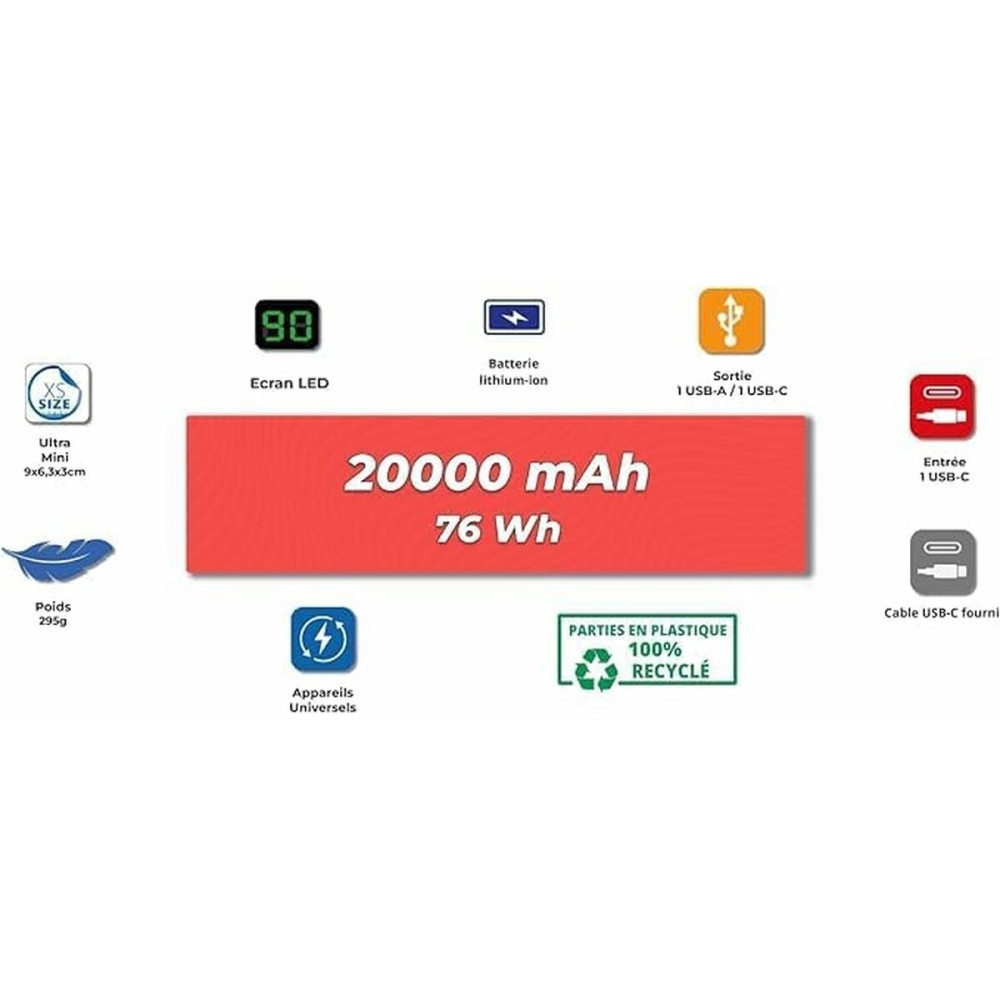 Powerbank Wonder Wonder WX20 Silberfarben 20000 mAh