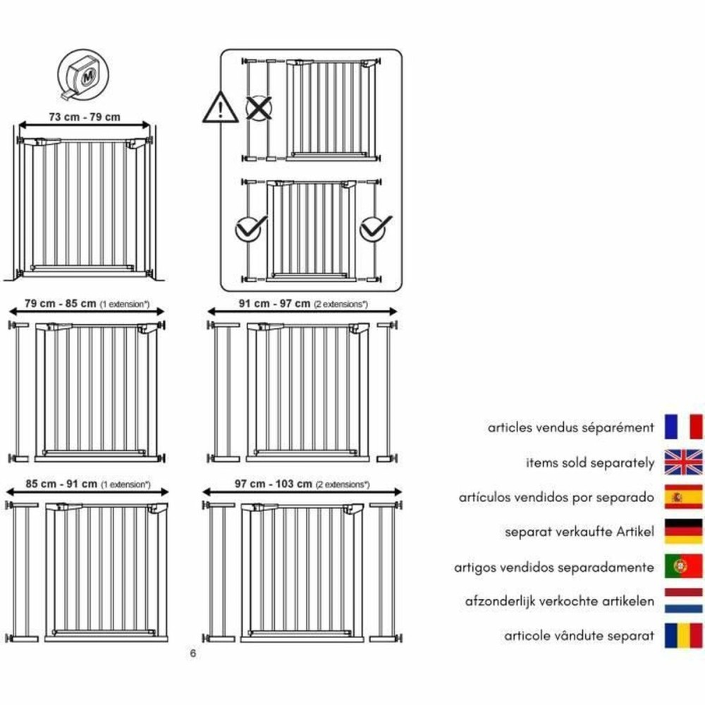 Barrière de sécurité WEBABY MOBI Blanc 73-80 cm