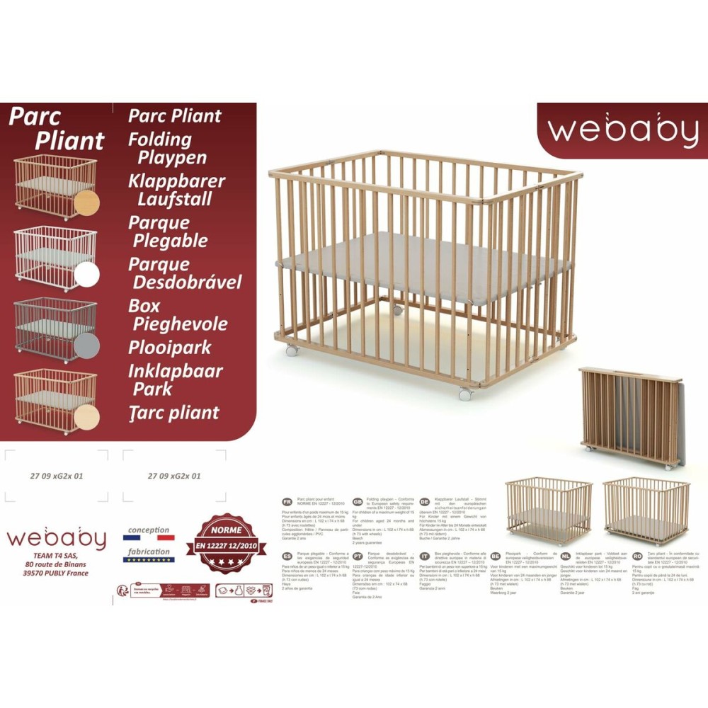 Spielplatz WEBABY Beige 70 x 100 cm