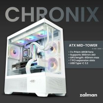 ATX Semi-Tower Gehäuse Zalman CHRONIX WHITE Weiß