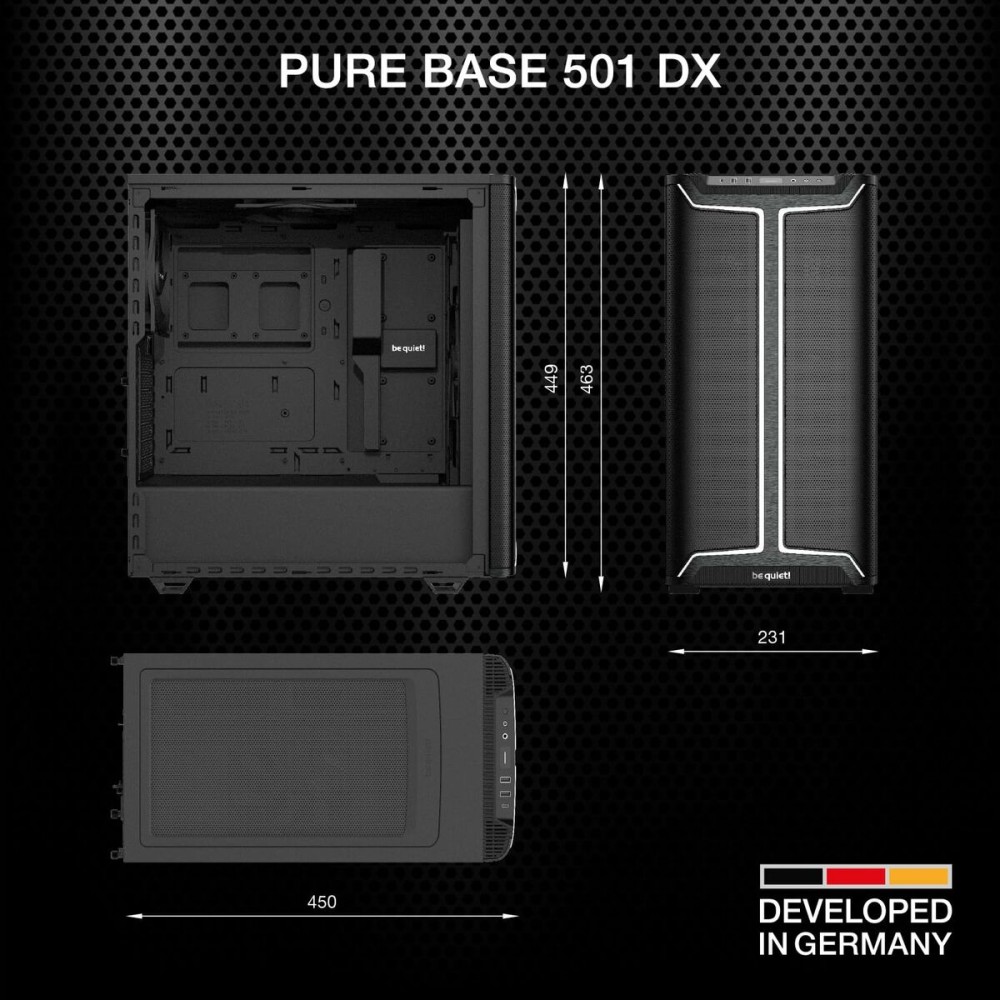 ATX Semi-tower Box Be Quiet! Pure Base 501 DX Black