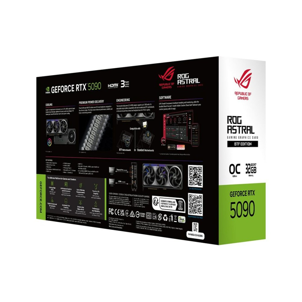 Graphics card Asus ROG-ASTRAL-RTX5090-O32G-BTF-GAMING nvidia geforce rtx 5090 32 GB GDDR7