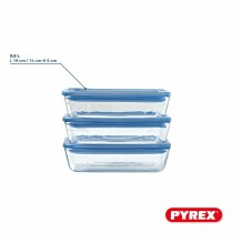 Set of lunch boxes Pyrex Blue Transparent 800 ml 3 Pieces