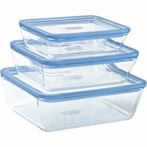 Lunchbox-Set Pyrex Blau Durchsichtig 3 Stücke