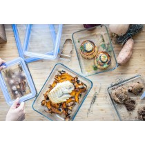 Set of lunch boxes Pyrex Blue Transparent 3 Pieces
