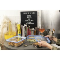 Set of lunch boxes Pyrex Blue Transparent 3 Pieces