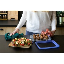 Ensemble de Boîtes à Lunch Pyrex Bleu Transparent 3 Pièces