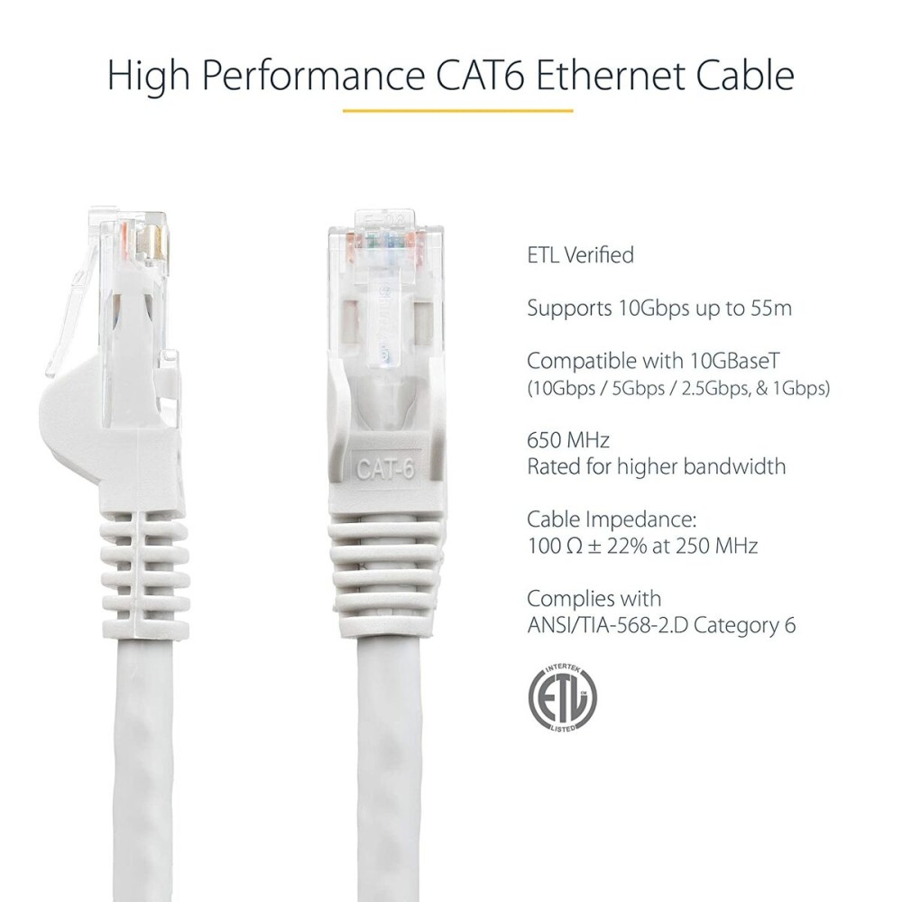 UTP starres Netzwerkkabel der Kategorie 6 Startech N6PATC7MWH Weiß 7 m