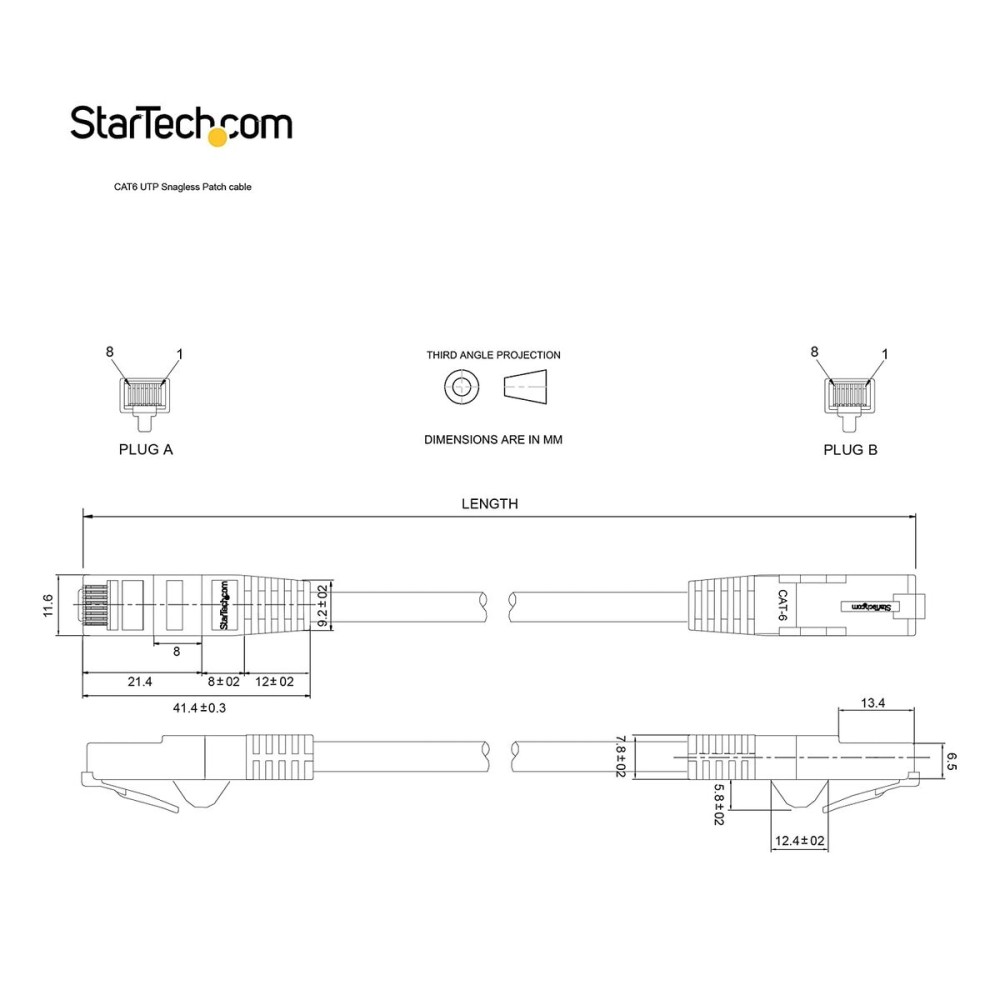 UTP starres Netzwerkkabel der Kategorie 6 Startech N6PATC7MWH Weiß 7 m