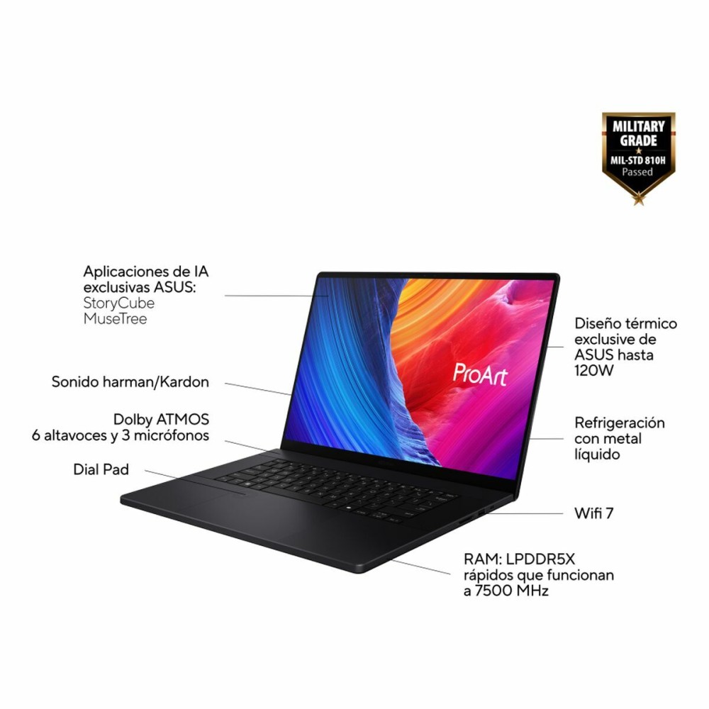 Laptop Asus ProArt P16 OLED H7606WM-SC052W 16" 32 GB RAM 1 TB SSD Spanish Qwerty geforce rtx 5060