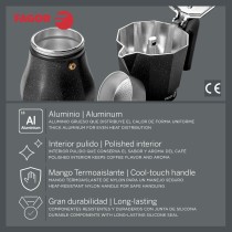 Cafetière Italienne Fagor TIRAMISU 12 Noir Aluminium 12 Tasses