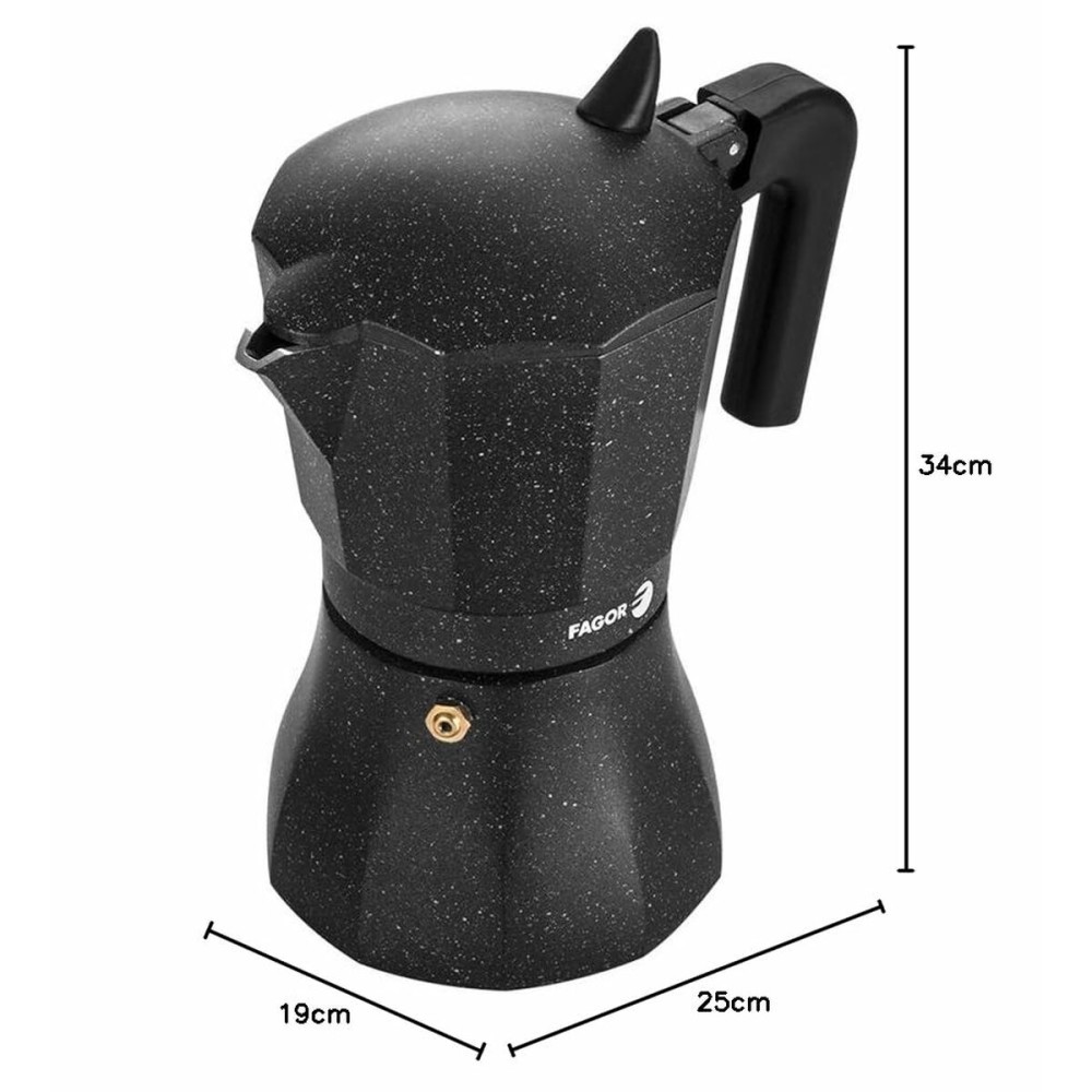 Cafetière Italienne Fagor TIRAMISU 12 Noir Aluminium 12 Tasses