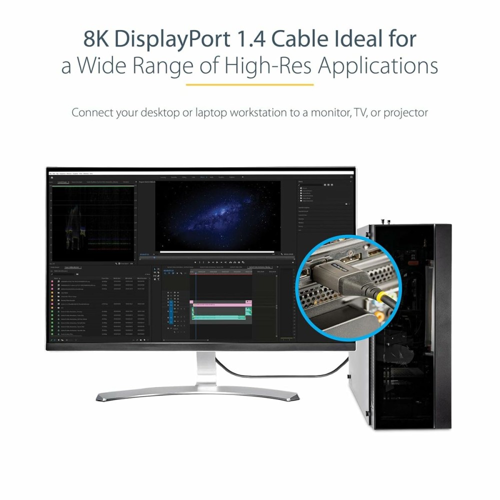 USB-Kabel Startech DP14VMM1F Schwarz 30 cm