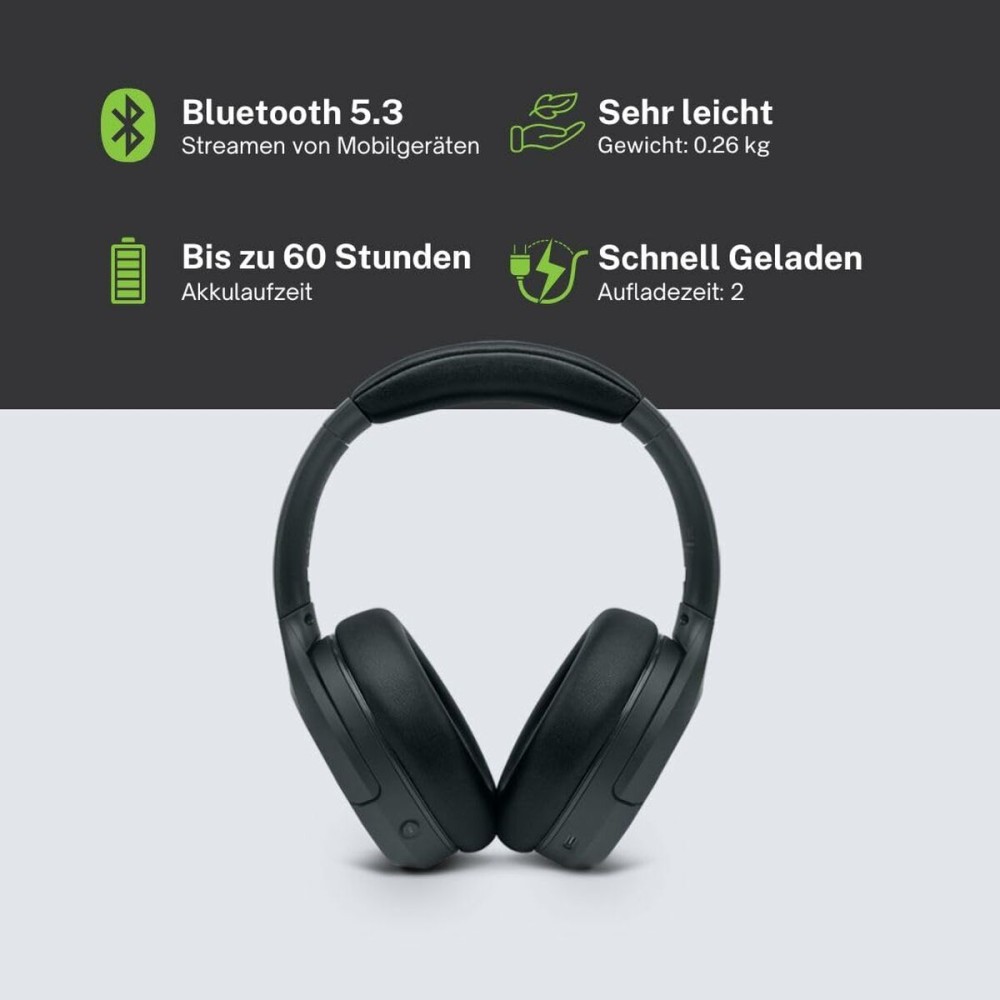 Kopfhörer mit Mikrofon Muse M295ANC Schwarz Grau