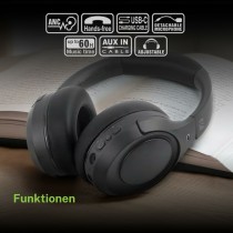 Kopfhörer mit Mikrofon Muse M295ANC Schwarz Grau