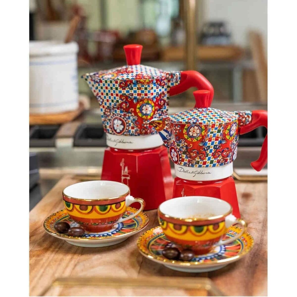 Italian Coffee Pot Bialetti MOKA D&G Silver Aluminium 6 Cups