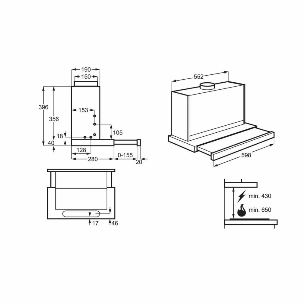 Conventional Hood AEG DPE5660M Grey