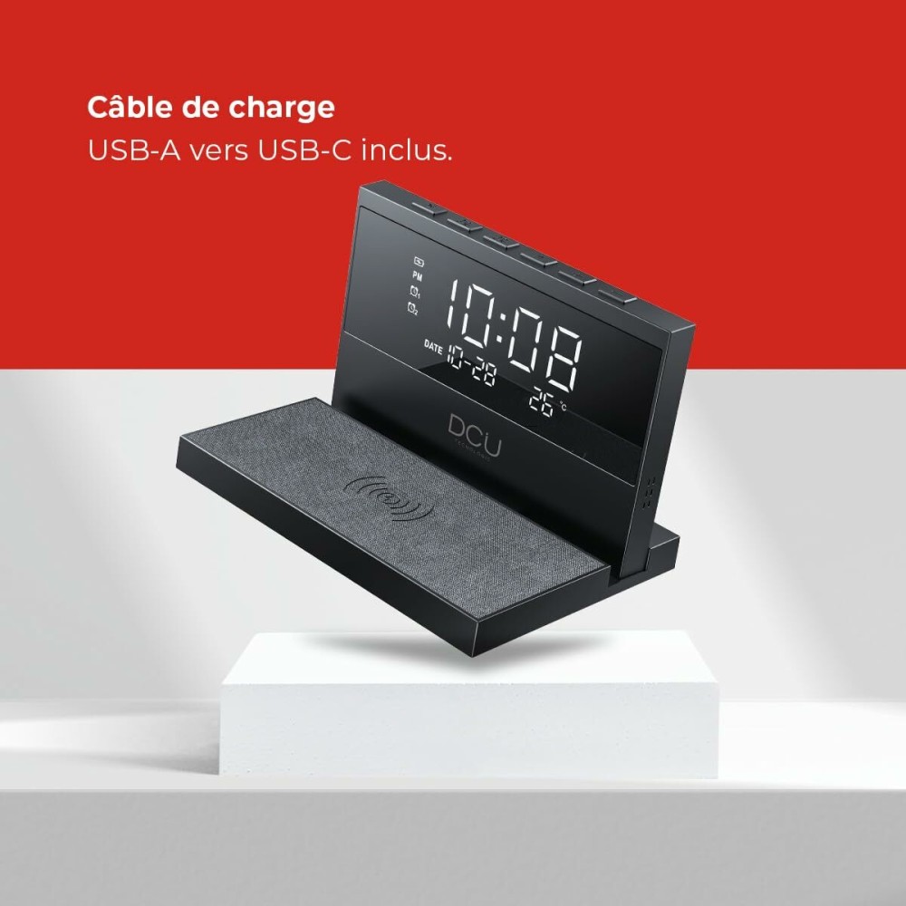Pendule Réveil DCU 37300830 Noir