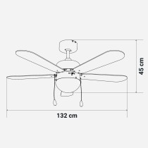 Deckenventilator Universal Blue 2017-UVT1357 Ø 132 cm