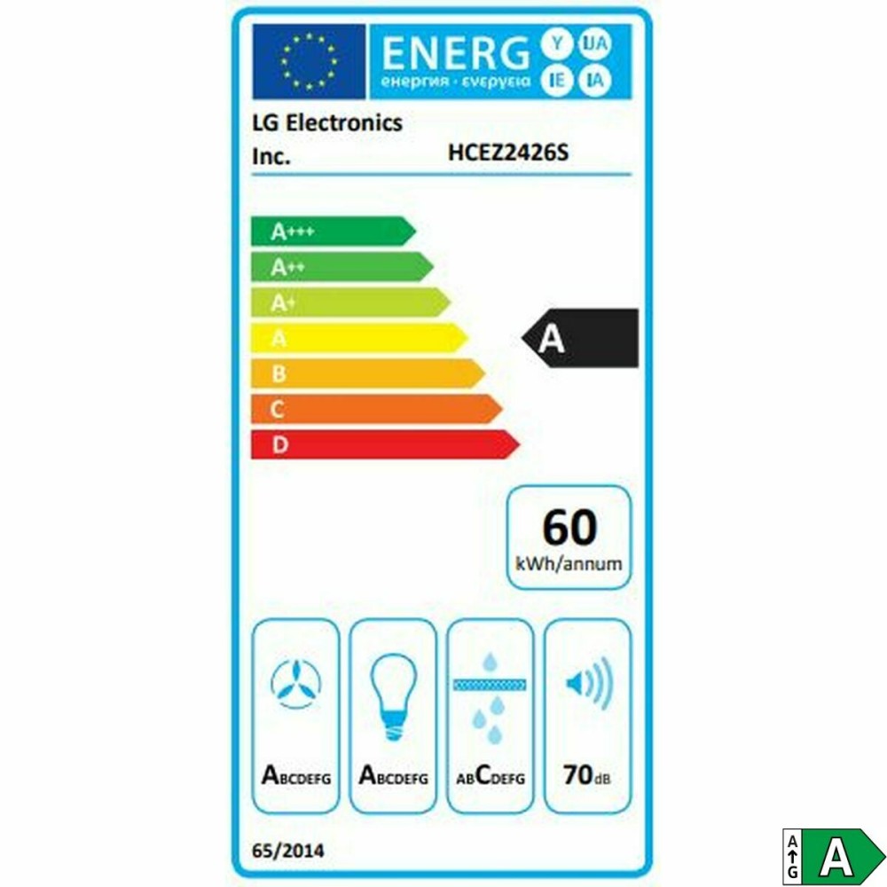 Konventioneller Rauchfang LG HCEZ2426S Stahl