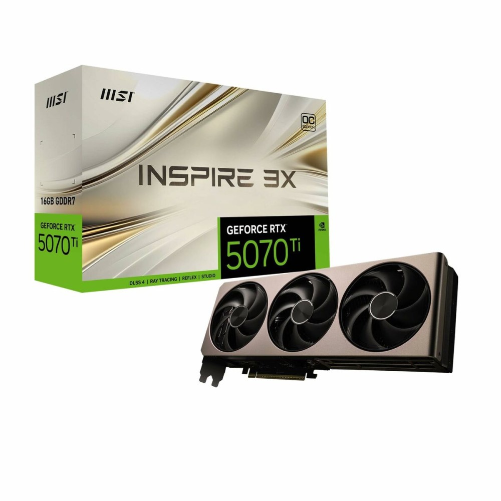 Carte Graphique MSI GEFORCE RTX 5070 TI 16G INSPIRE 3X OC nvidia geforce rtx 5070 ti 16 GB GDDR6X GDDR7