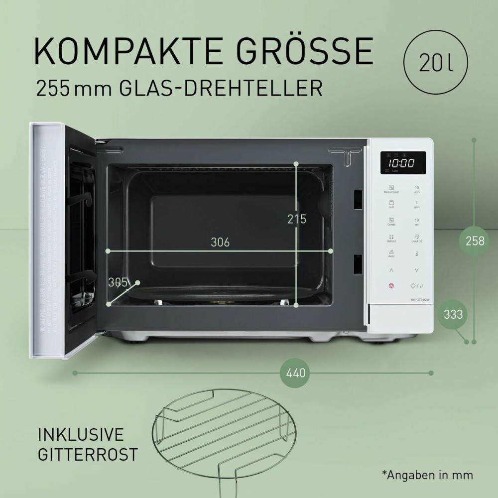 Mikrowelle mit Grill Panasonic NNGM21QWEPG 20L Weiß 20 L