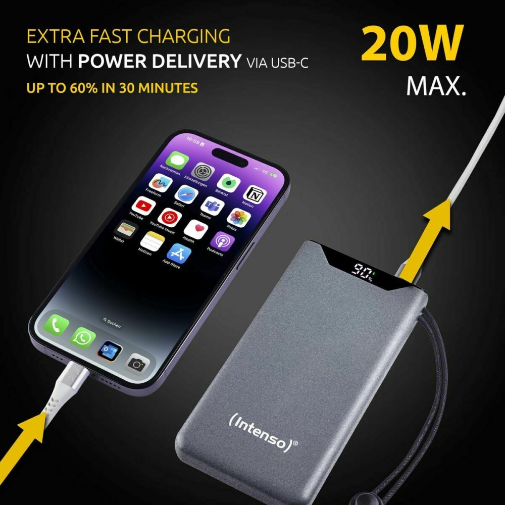 Powerbank INTENSO 7332034 F10000 Grey 20 W 10000 mAh