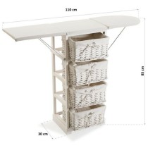 Bügeleisenstation Basic Weiß Holz (30 x 85 x 110 cm)