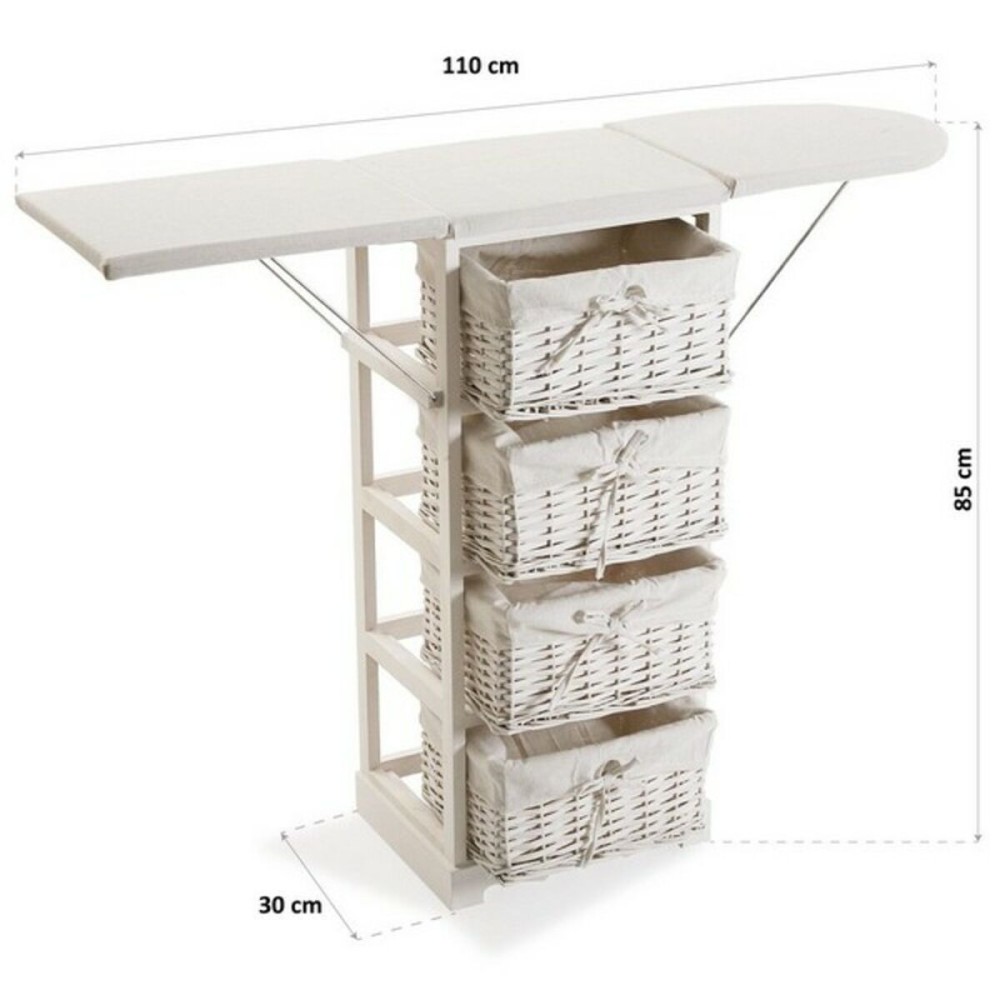 Bügeleisenstation Basic Weiß Holz (30 x 85 x 110 cm)
