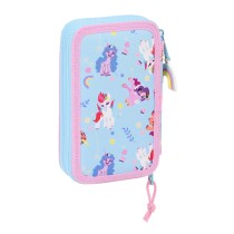 Doppel-Federtasche My Little Pony Wild & free Blau Rosa 12.5 x 19.5 x 4 cm (28 Stücke)