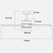 Deckenventilator Universal Blue 250-UVT1310 70 W Schwarz 70 W (119 cm)