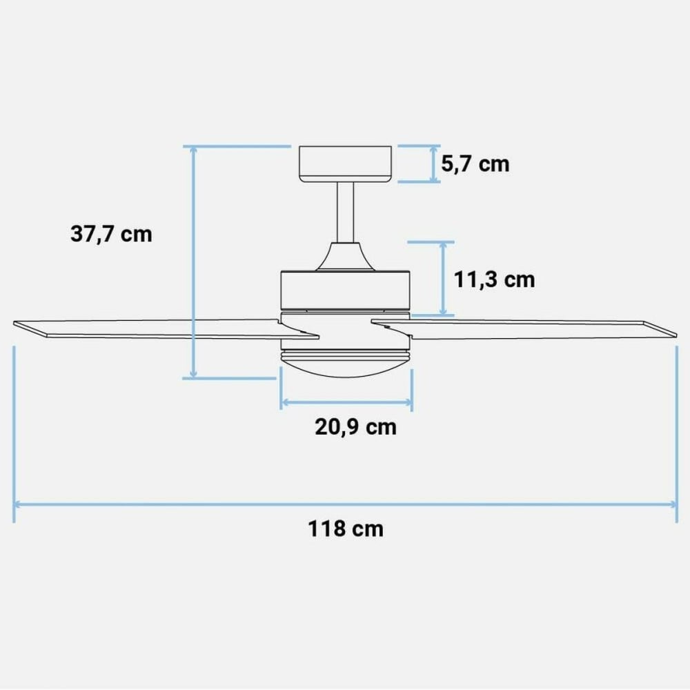 Ceiling Fan Universal Blue 250-UVT1310 70 W Black 70 W (119 cm)