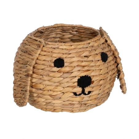 Panier Chien Noir Beige Fibre naturelle 27 x 27 x 19 cm