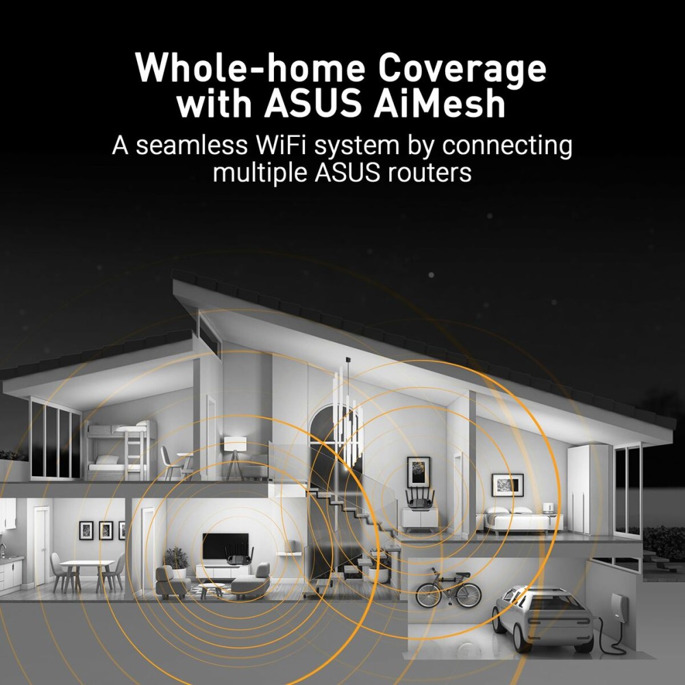 Amplificateur Wifi Asus TUF-BE6500 Noir RJ45 Ethernet LAN Wi-Fi