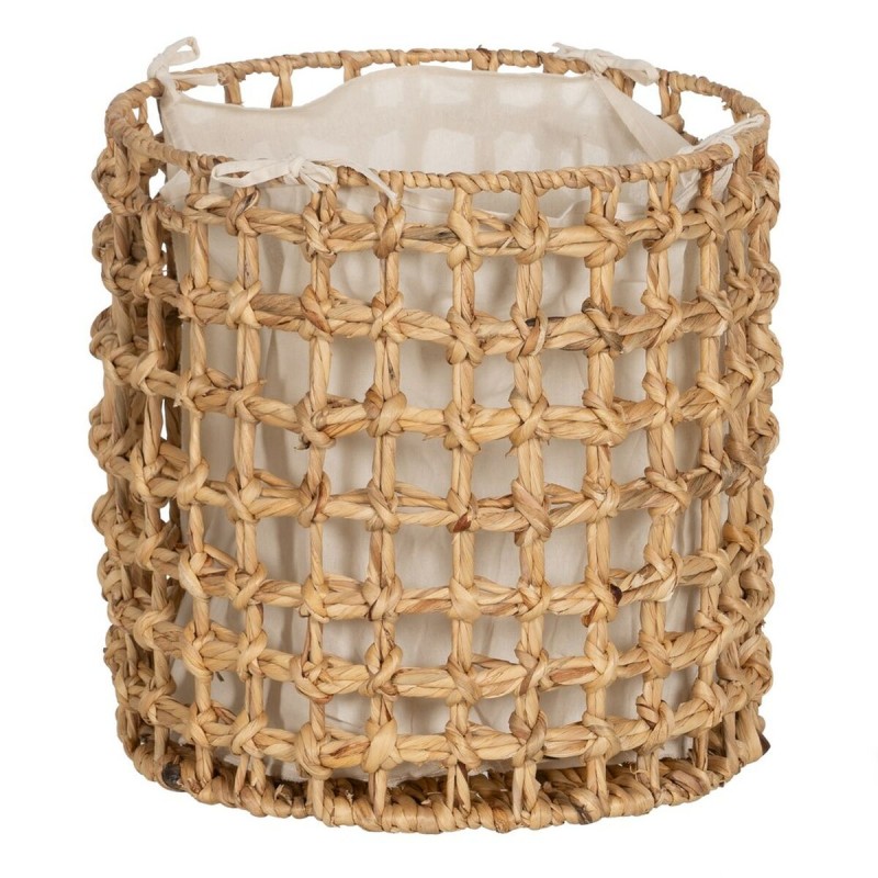 Set of Baskets Beige Cream Natural Fibre 45 x 45 x 45 cm (3 Units)