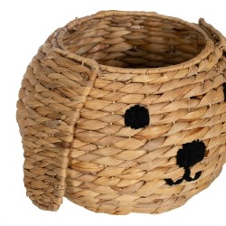 Panier Chien Noir Beige Fibre naturelle 27 x 27 x 19 cm