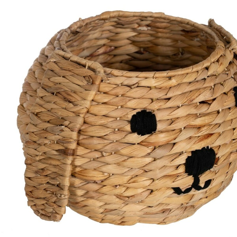 Basket Dog Black Beige Natural Fibre 27 x 27 x 19 cm