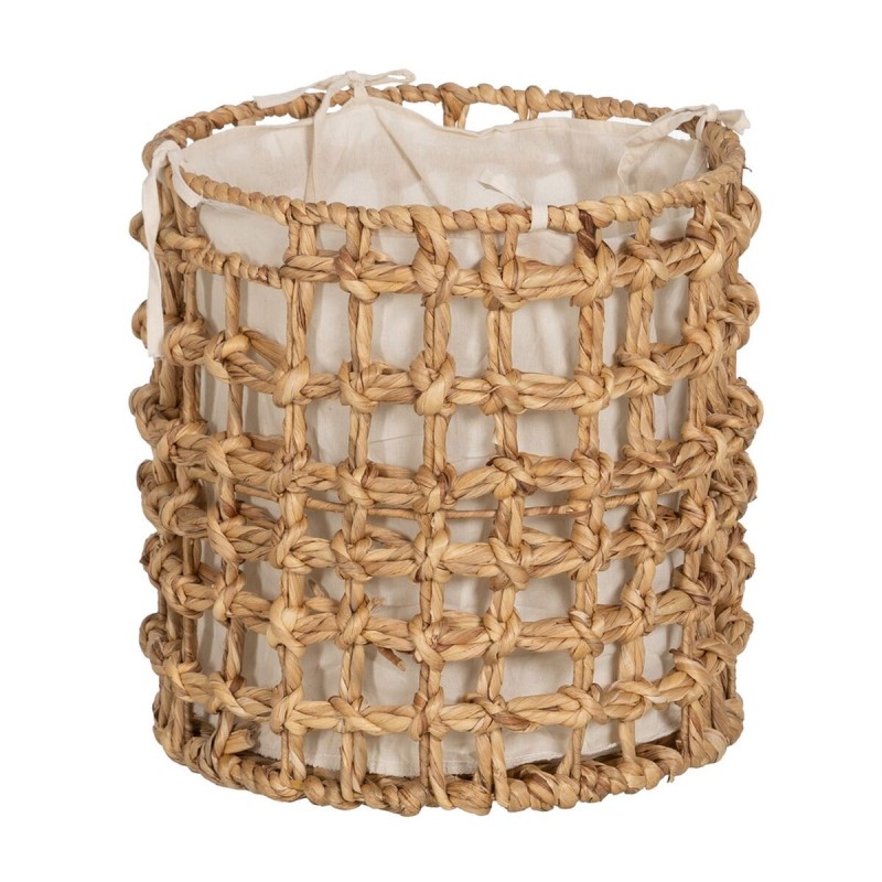 Set of Baskets Beige Cream Natural Fibre 45 x 45 x 45 cm (3 Units)