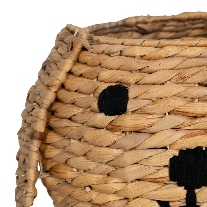 Panier Chien Noir Beige Fibre naturelle 27 x 27 x 19 cm