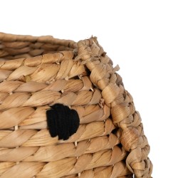 Panier Chien Noir Beige Fibre naturelle 27 x 27 x 19 cm