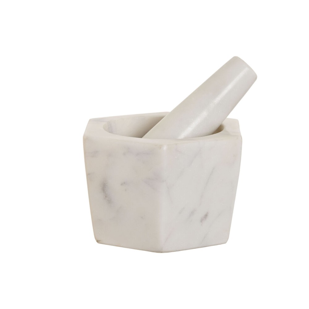 Mortar and pestle Home ESPRIT Marble 12,5 x 12,5 x 8 cm